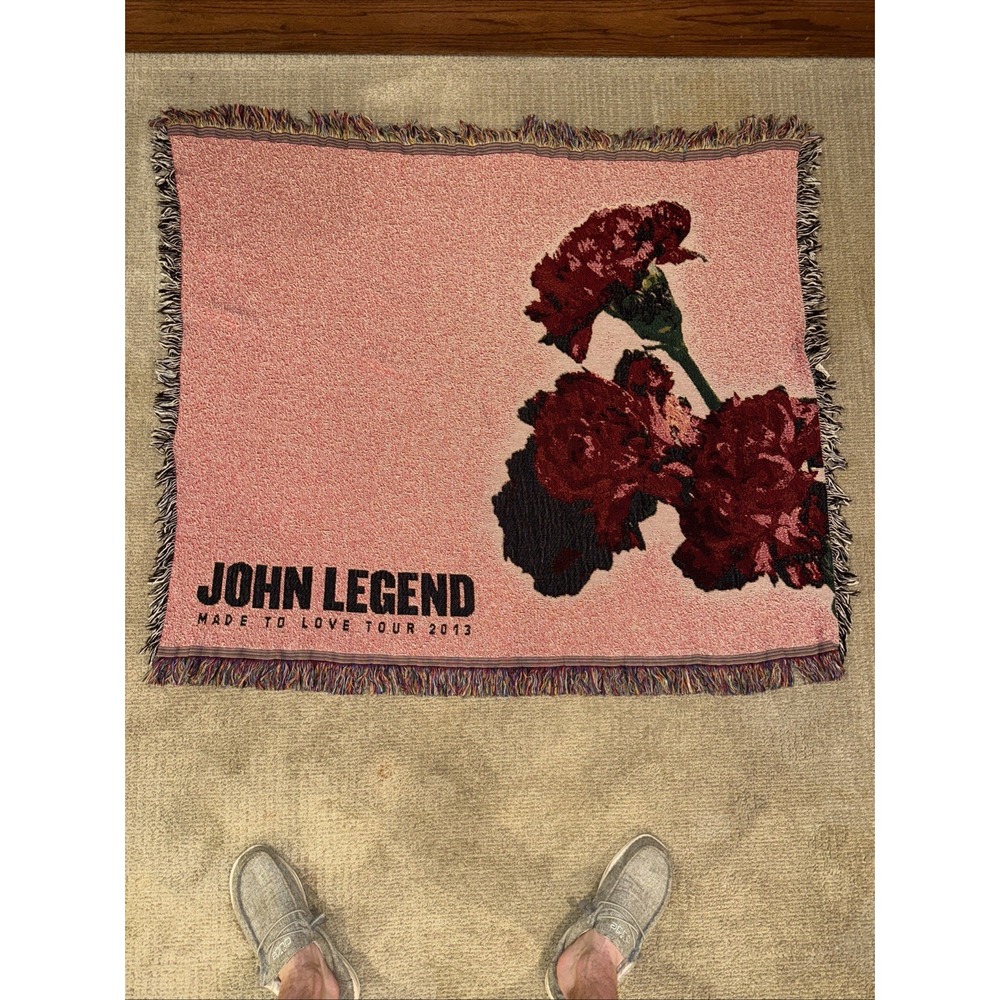 HTF John Legend 2013 Made to Love Tour Tapestry Throw Blanket Woven VGUC Rare